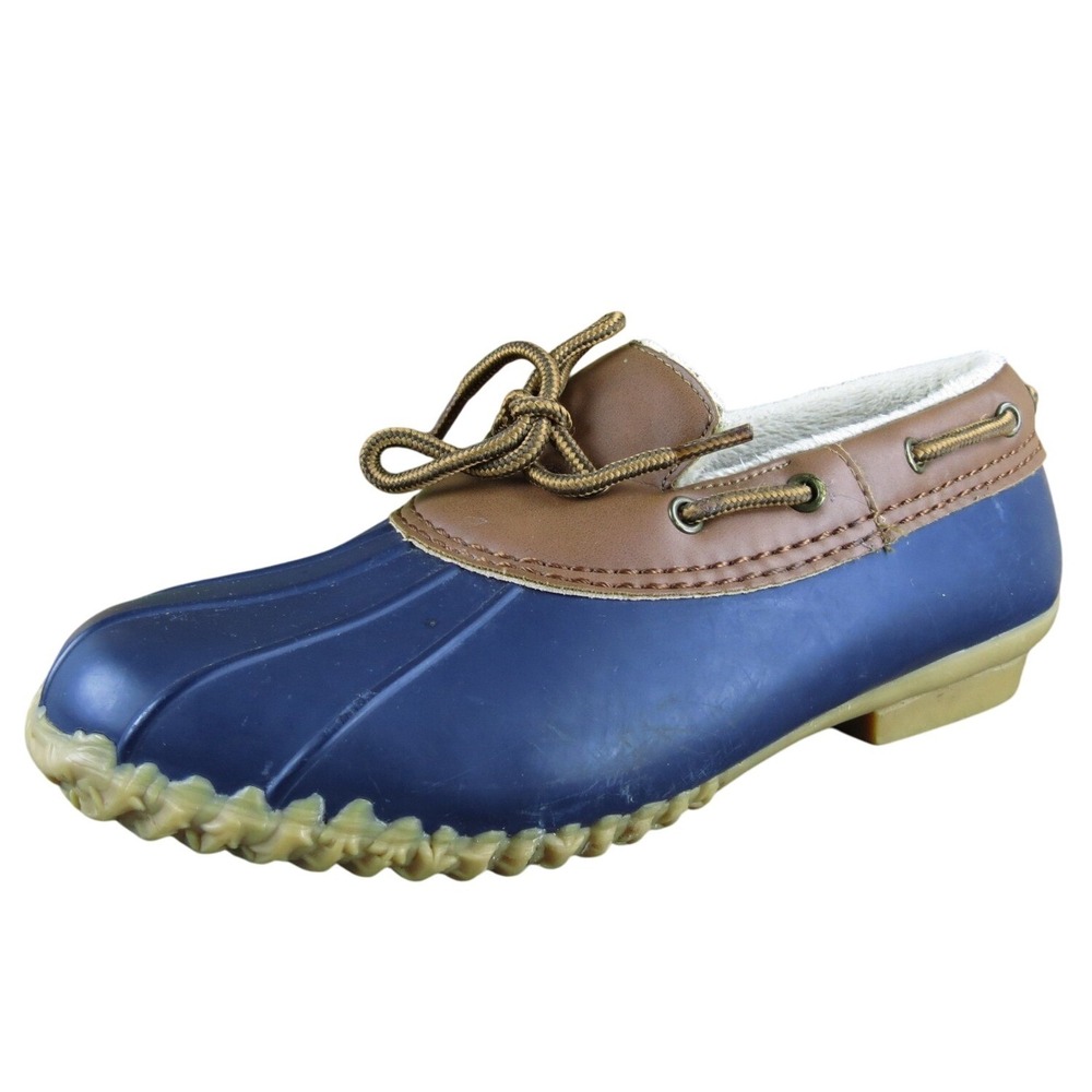JBU Gwen Women's 7.5M‎ Blue/Brown Duck Boots Faux Fur Lined Lace-Up Waterproof